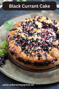 Make this delicious black currant cake recipe which requires only 6 ingredients. It's moist, sweet, tart and absolutely delightful. 