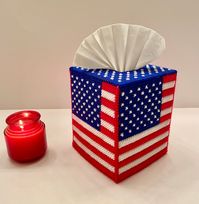 American Flag Tissue Box Cover / Fourth of July Tissue Box Cover / Patriotic Tissue Box Cover by BJCraftsCo on Etsy