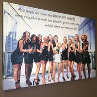 Bachelorette Photo with your bridesmaids printed on canvas Wedding art Personalized Canvas Artwork