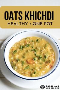 Oats Khichdi is a healthy, satisfying and delicious one-pot dish made with oats, mix vegetables and moong dal. Making this recipe is also quick. A great way to include oats in your meals and trust me this oats khichdi is not bland or boring.