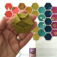 How to make modern hexies - shows how to make, glue, sew and then quilt