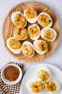 Cajun Shrimp Deviled Eggs are the perfect mix of spicy, succulent, and refreshing appetizers everyone will love!   (Gluten and dairy free)