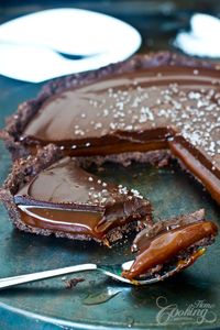 Chocolate Salted Caramel Tart Sophie why don't you practice this and see if we like it well enough to serve for Christmas dinner?