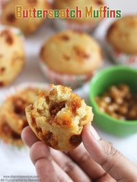 Eggless Butterscotch Muffins Recipe