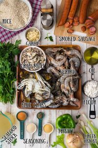 ingredients image for a seafood gumbo