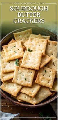 These Sourdough Butter Crackers are crispy, flaky, and slightly tangy, with a mild cheesy flavor. A perfect use for sourdough discard, they’re easy to make and can be baked right away or long-fermented for deeper flavor.