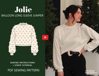 PDF Jolie Oversized Jumper Digital Sewing Pattern Video content: Sew-along video tutorial for this pattern here:     https://youtu.be/EdTmBRZn-rU?si=gfoOz35BaTFE-zyR How to print and assemble the pattern:      https://youtu.be/WQqsjyuZPvo Purchase includes: *  Booklet with 21 pages of detailed instructions, charts, and information about the pattern *  Pattern A4 size ( EU standard paper size 21 x 29.7 cm8  1/4 x 11  3/4 inches) *  Pattern Letter size ( US standard paper size  21.6 x 27.9 cm   8.