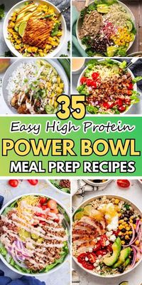 Looking for easy and healthy protein bowl recipes for your meals? Our 35 options include chicken rice bowls, vegan bowls, and quinoa bowls that are perfect for any time of the day. Save this pin for a variety of delicious and nutritious meal ideas.