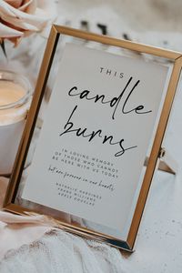 This Candle Burns in Loving Memory Sign Template, Memory Table Sign, Memorial Printable, Forever in Our Heart ALFREDA - Etsy