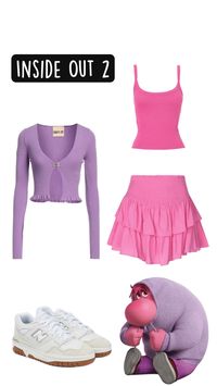 Inside Out 2, Summer Fit, Embarrassment emotion, Pink, Purple, 550 New Balance Sneakers