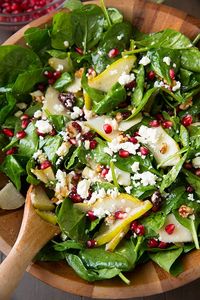 Pear, Pomegranate and Spinach Salad - Cooking Classy