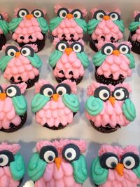 Owl Cupcakes For My Mom The Little Adventurer With Cakes And Cup Cakes!... DONE...These r the cupcakes we had put in tree cake ... Cute! Big smiles !