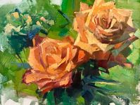 Floral Demonstration Painting • OnTrack Studios Painting Workshop • Oil on Linen • 9"x12" • 1 Hour • SOLD