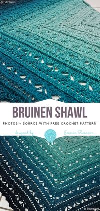 Bruinen Shawl Free Crochet Pattern #freecrochetpattern #crochet #crochetpattern #freepattern #woolpatterns #winter #hat #beanie #ombre #shawl #wrap #scarf #crochetshawl #triangleshawl