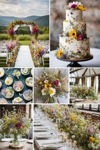 Are you choosing the theme for your wedding? Take a look at this wildflower wedding inspiration     #wildflowers #wildflowerweddings #rusticwedding #rusticweddingdecor #wildflowerweddingcake #whimsicalwedding #weddingreception #weddingreceptiondecor