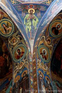 Mosaic icons on the interior of the  Cathedral of the Resurrection of Christ (aka Church of the Savior on Spilled Blood) in St. Petersburg, Russia