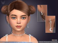 The Sims Resource - Moon Pendant Earrings For Kids