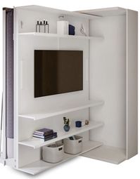 Compatto TV: Revolving Bookshelf & TV Murphy Bed - Expand Furniture - Folding Tables, Smarter Wall Beds, Space Savers