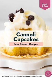 These cannoli cupcakes are inspired by my favorite Italian treat. They're stuffed and frosted with fluffy cannoli filling-- yum!