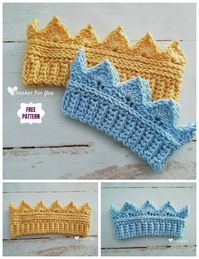 Crochet Baby Crown Ear Warmer Free Crochet Pattern