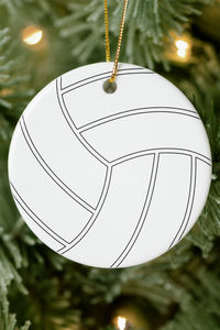 Customizable Volleyball Christmas Ornament Round volleyball Christmas ornaments which can be personalized with your own text and colors, or simply left as is. Surprise your favorite volleyball player with an ornament customized with their own jersey number, initials, or any other text.