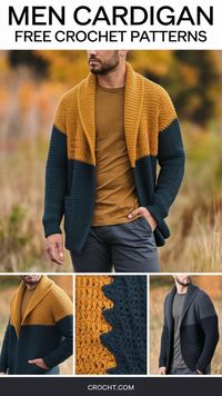 Make a unique crochet men’s cardigan with these free patterns. Perfect for a personalized, timeless addition to any wardrobe!