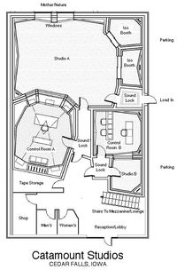 same concept only with 2 seperate rooms (a drum room and a singing room) and a much bigger main room that opens onto the lounge