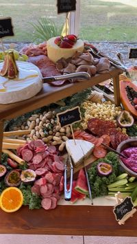 A delicious grazing table set up at Bewong River Retreat for a year 12 Formal.