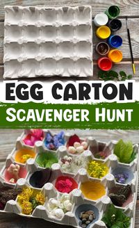 Painted Egg Carton Scavenger Hunt For Kids