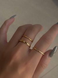 18K Gold Ring Minimalist Statement Ring Promise Ring Band Stackable Rings Vintage Jewelry Single Stone Multiple Stone Three 3 Stone Ring - Etsy