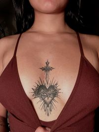 sacred heart tattoo sternum 🤌🏼