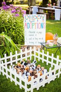 Forget the party gift bags. Try this great party idea that will get kids so excited. 
#Kidsparty #Kymskidswear #Puppy #Kids #Style #Adoption #Fun #Partyideas