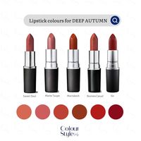 Deep Autumn lighter lipsticks are the pinks and burnt oranges, the darker lipstick colours are dark reds and browns. Opt for matte finishing. Examples of Deep Autumn lipstick colours. . . . . #deepautumn #darkautumn #autumncolors #deepautumnlipstick #colouranalysis #coloranalysis