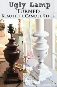 Camelot Art Creations: Lamp Turned Large Chunky Candle Holder