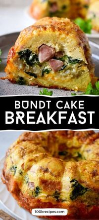 Bundt Cake Breakfast is a quick solution for a very hearty breakfast. It includes all the best that we used for a standard breakfast. Eggs, ham, bread, cheese, and … whatever you want to add! Worth a try!