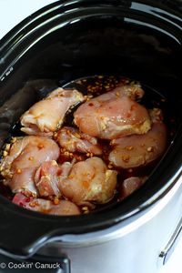 Slow Cooker Hoisin Chicken...Fantastic flavor with only 176 calories and 4 Weight Watchers points per serving! | cookincanuck.com #recipe #crockpot #healthy