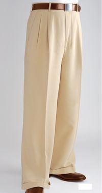 Daniel Ellissa Men's Wide Leg Double Pleated Pants - Multiple Solid Colors Available.  <br><br> Solid Colored <br> Wide Leg Pants <br> Double Pleated <br> Triple Closure <br> Besom Rear Pockets <br> Cuffed Bottoms <br> Pants Lined to the Knee <br> Ultrasoft Microfiber <br> 100% Polyester <br> Dry Clean Only <br> Imported <br><br> All pant sizes are waist size then inseam. For example, 34x32 is 34 waist with