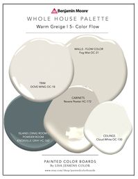 Benjamin Moore Warm Greige Paint Palette 18x12 Painted Color Boards Revere Pewter Fog Mist Dove Wing Cloud White Knoxville Gray - Etsy UK