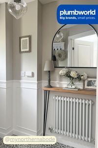 Radiators can create a beautiful statement as well as efficiently heating your home. This beautiful traditional column radiator adds the perfect finishing touch to this gorgeous hallway. Instagram Collab - mynorthernabode