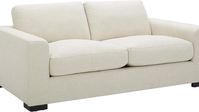 Amazon Brand - Stone & Beam Westview Love Seats, 76'' Loveseat, Cream, dimensions 42.1"D x 79.6"W x 31.5"H, and fabric type polyester 
