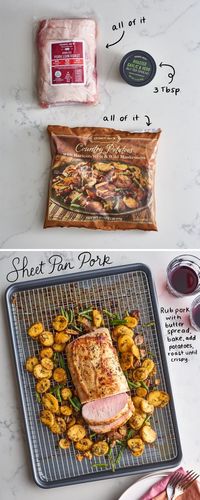 Trader Joe’s Sheet Pan Pork Loin with Herb Potatoes and Vegetables