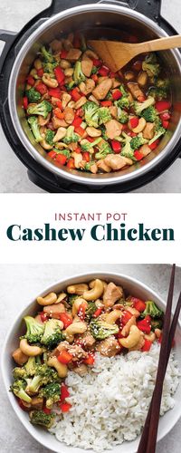 Your favorite takeout can now be made completely in the Instant Pot with clean ingredients! This Instant Pot Cashew Chicken Stir Fry is perfect for weeknight dinners or meal prep -- and it's ready to serve in 45 minutes or less.