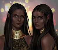 Nuala and Cerridwen from  a court of thorns and roses series by Morgana0anagrom