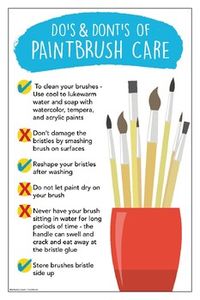 Nice reminder for students about how to care for their brushes. This is 8.5x11 and 11x17 original artwork, you can reduce or enlarge to your desired size.***********************************************************************Hope Creek Studios specializes in Art Studio and History, Photography and Graphic Design lessons and creative aids. Click here to see MORE STUDIO ART worksheets, lessons, & creative aids in our TPT store!FOLLOW ME to get FREEBIES to your email from Hope Creek Art Studios