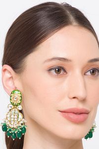 Buy Hrisha Jewels Kundan Dangler Earrings Online | Aza Fashions