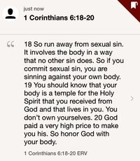 Flee Sexual Immorality/Use Your Bodies For God's Glory (1 Corinthians 6:18-20 ERV)