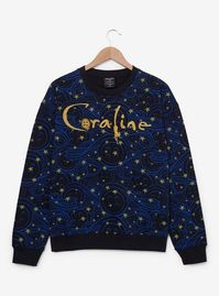 Coraline Stars and Buttons Allover Print Crewneck — BoxLunch Exclusive | BoxLunch