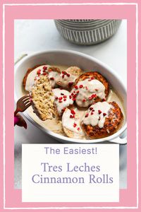 Easy and delicious cinnamon rolls soaked in tres leches mix. The easiest dessert that will please a crowd, made healthier and low in sugar.