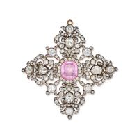 Silver-Topped Gold, Pink Topaz and Diamond Pendant | Important Jewels | | Sotheby's