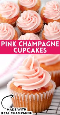 These elegant pink champagne cupcakes are infused with bubbly bliss and crowned with rich champagne buttercream — a sparkling treat that elevates any occasion! These gorgeous pink champagne cupcakes are SO easy to make. No one will guess this recipe only takes 20 minutes! Whip up a batch of these to show your love this Valentine's Day!